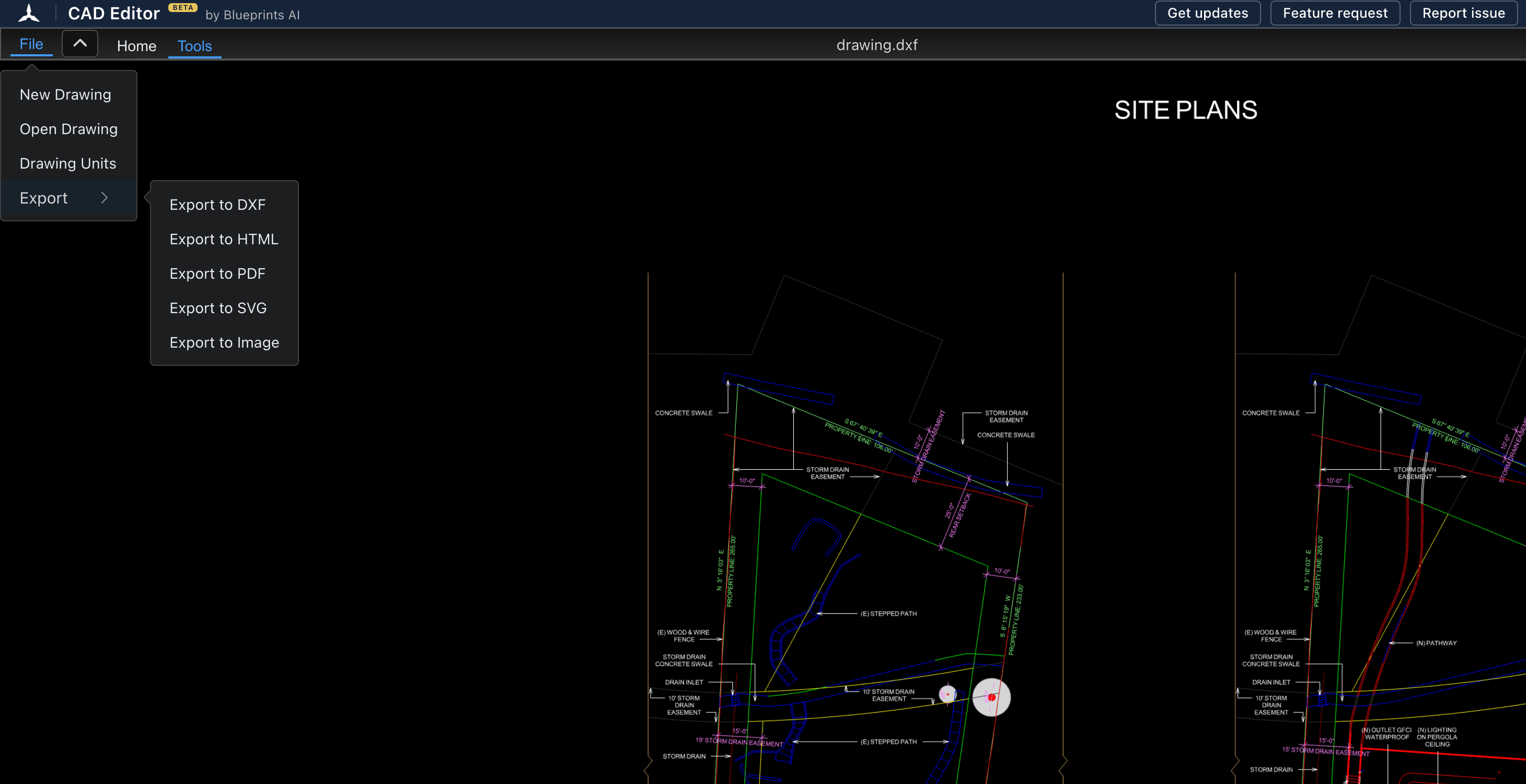 Export clean DXF included in a CAD Editor deliverable