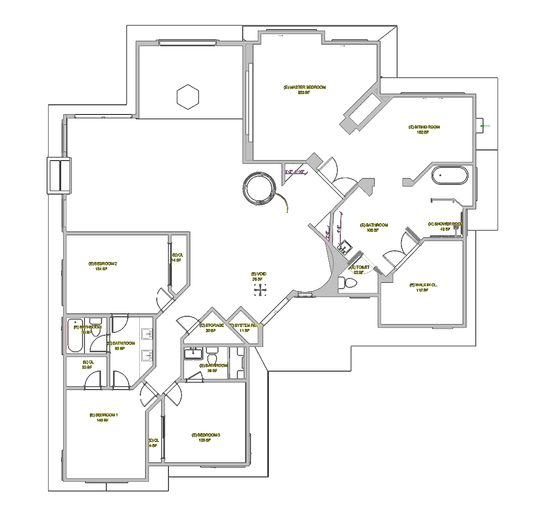 A floor plan drawing open in CAD Editor